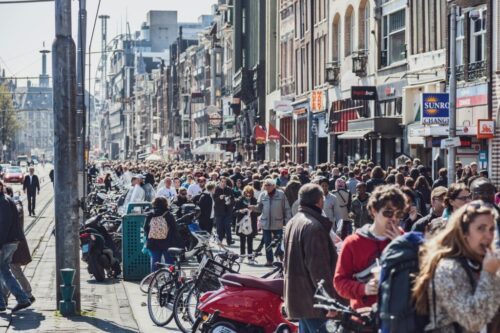 the crowded Amsterdam